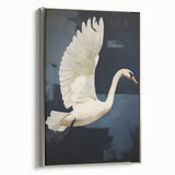Electric Swan Art - Modern Abstract Electric Canvas - Navy Blue Decor