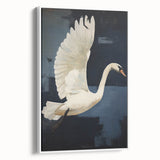 Electric Swan Art - Modern Abstract Electric Canvas - Navy Blue Decor