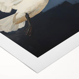 Electric Swan Art - Modern Abstract Electric Canvas - Navy Blue Decor