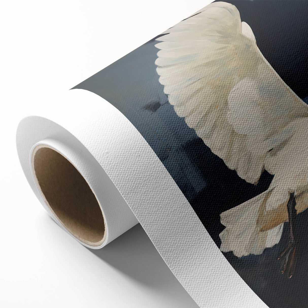 Electric Swan Art - Modern Abstract Electric Canvas - Navy Blue Decor