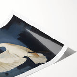 Electric Swan Art - Modern Abstract Electric Canvas - Navy Blue Decor