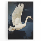 Electric Swan Art - Modern Abstract Electric Canvas - Navy Blue Decor