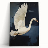 Electric Swan Art - Modern Abstract Electric Canvas - Navy Blue Decor