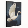 Electric Swan Art - Modern Abstract Electric Canvas - Navy Blue Decor