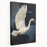 Electric Swan Art - Modern Abstract Electric Canvas - Navy Blue Decor