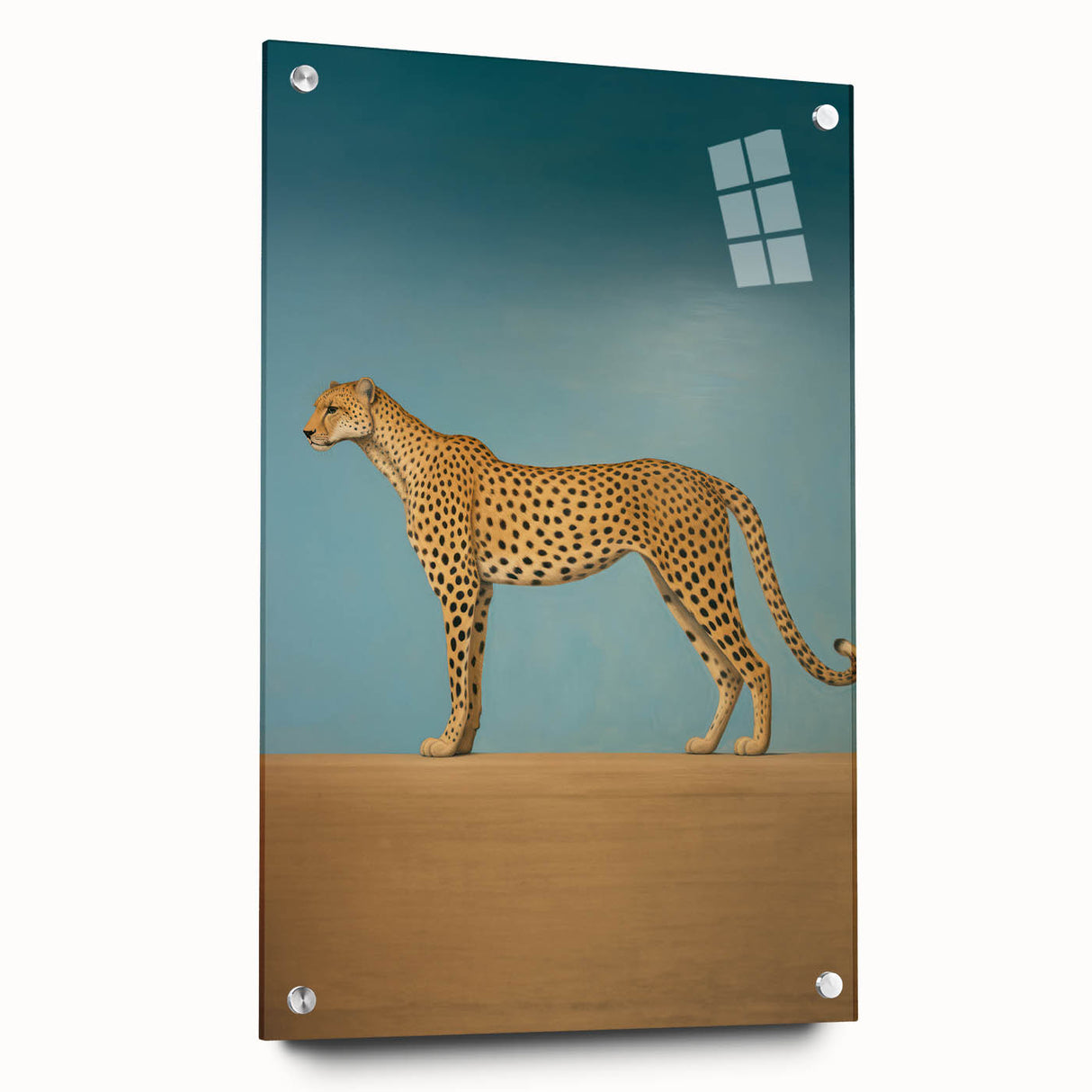 Electric Cheetah Art - Abstract Electric Canvas - Sky Blue Decor