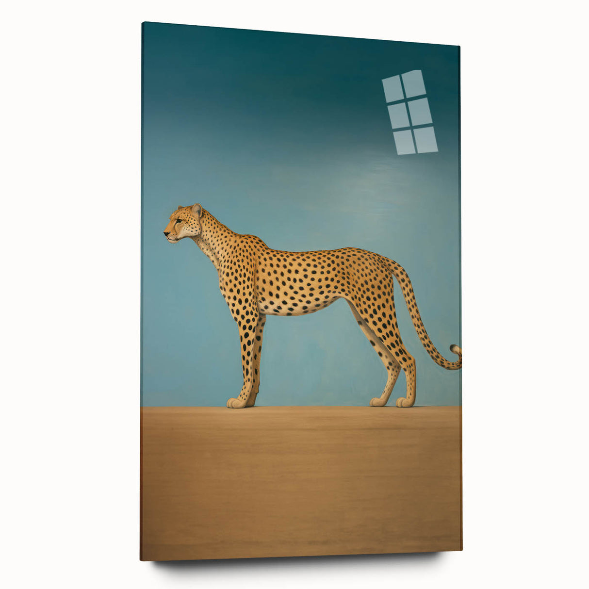 Electric Cheetah Art - Abstract Electric Canvas - Sky Blue Decor