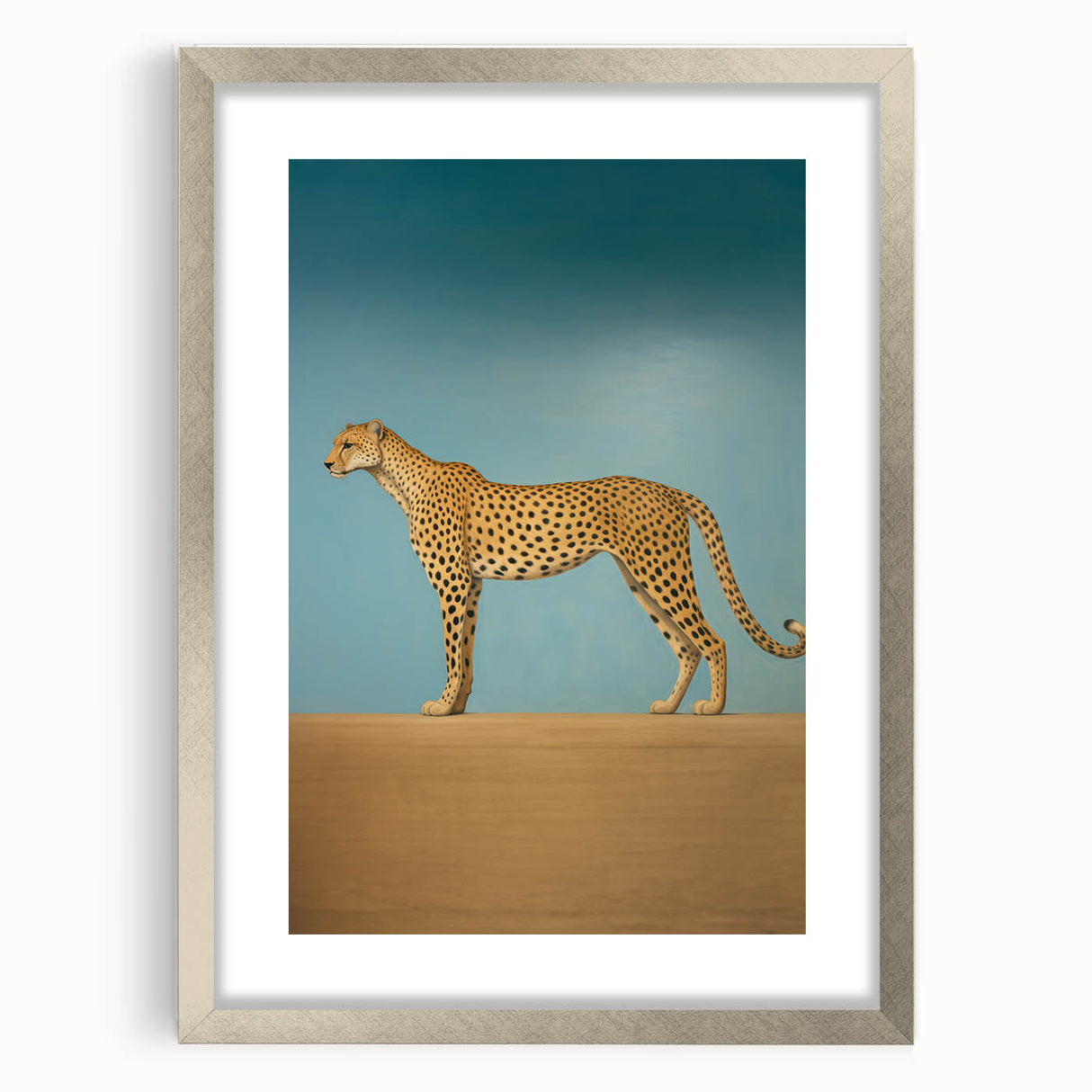 Electric Cheetah Art - Abstract Electric Canvas - Sky Blue Decor