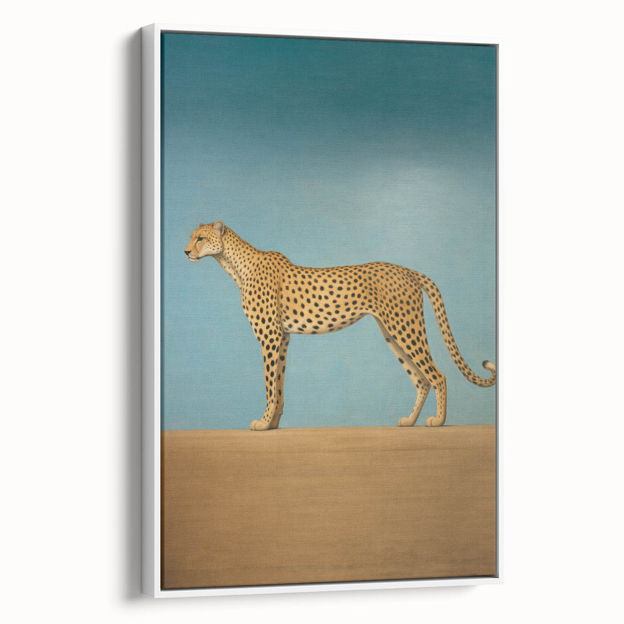 Electric Cheetah Art - Abstract Electric Canvas - Sky Blue Decor