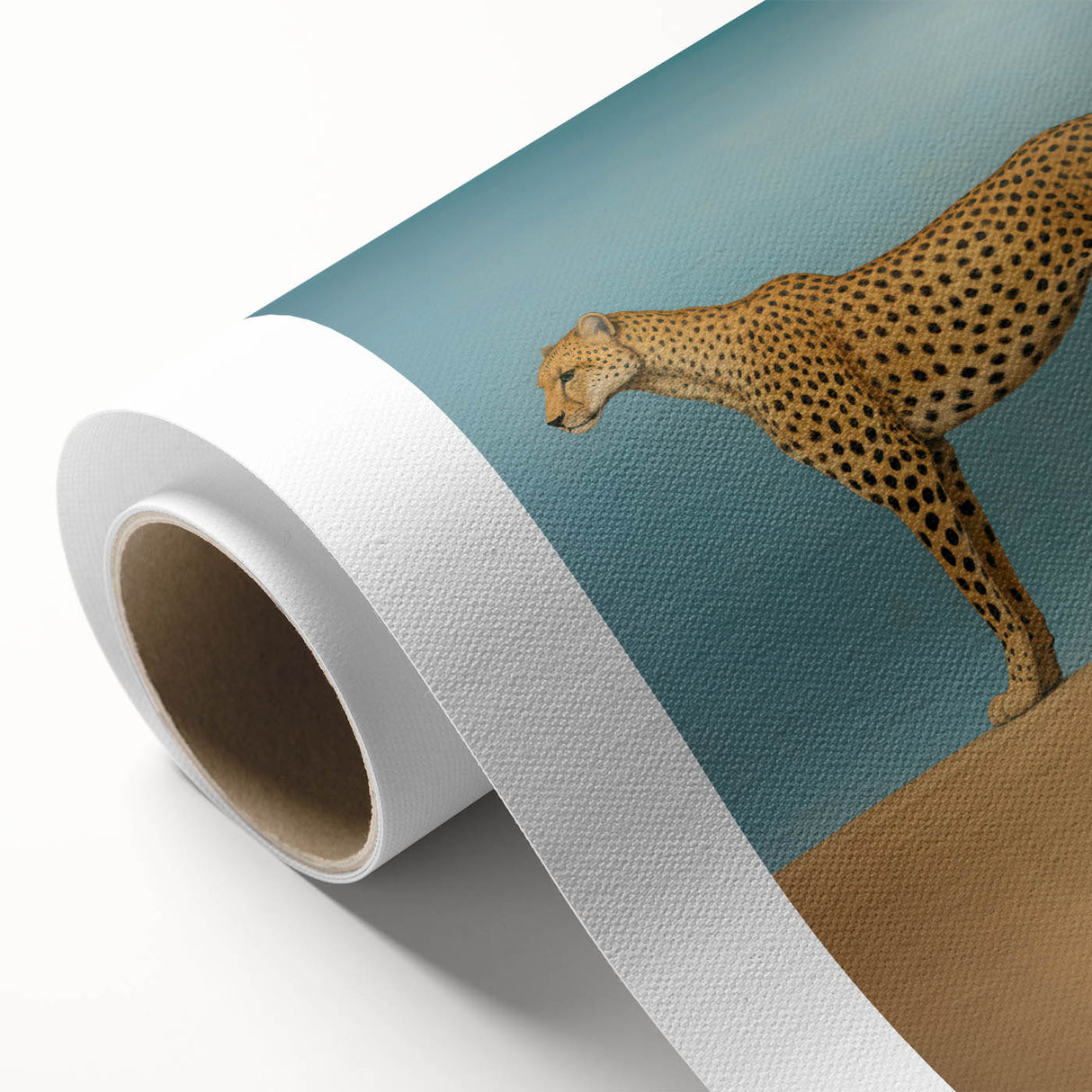 Electric Cheetah Art - Abstract Electric Canvas - Sky Blue Decor