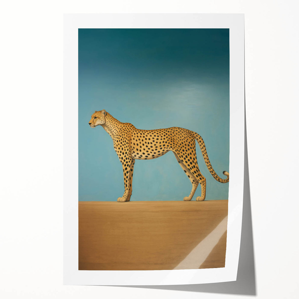 Electric Cheetah Art - Abstract Electric Canvas - Sky Blue Decor