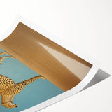 Electric Cheetah Art - Abstract Electric Canvas - Sky Blue Decor