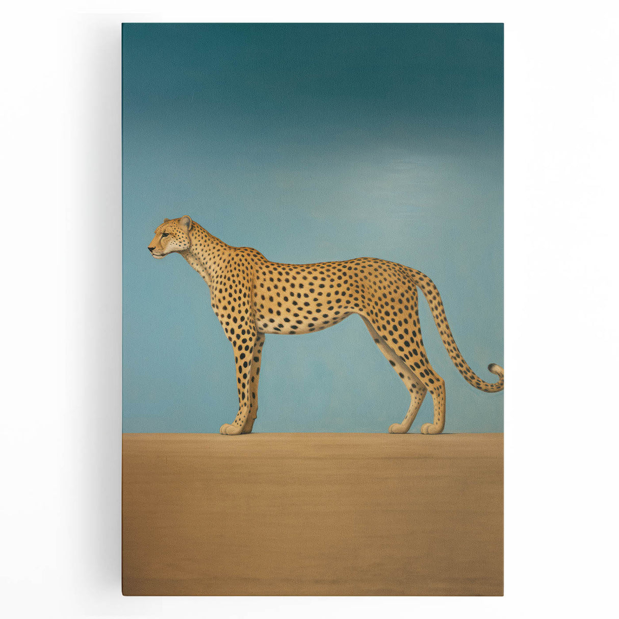 Electric Cheetah Art - Abstract Electric Canvas - Sky Blue Decor