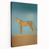 Electric Cheetah Art - Abstract Electric Canvas - Sky Blue Decor