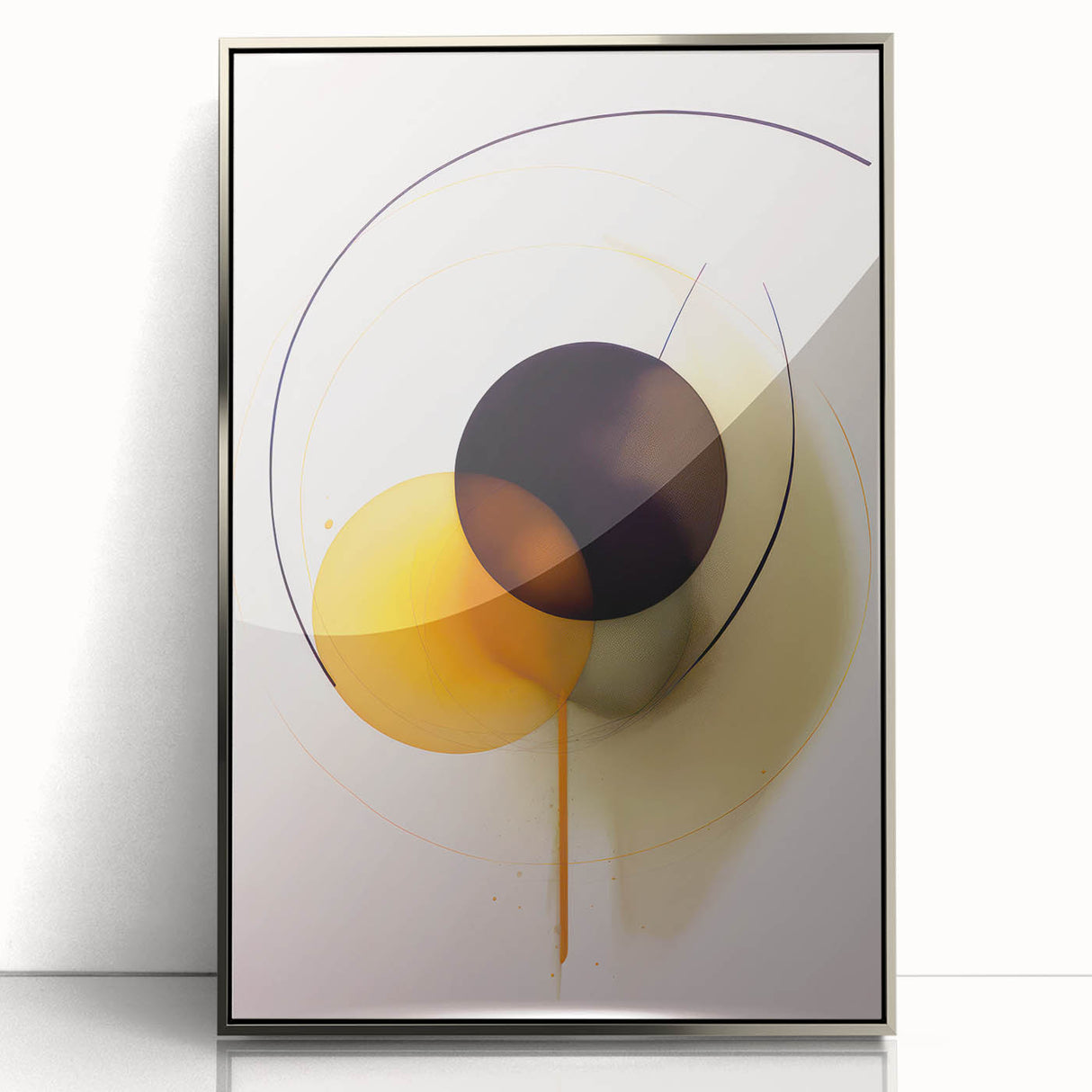 Abstract Electric Art - Modern Yellow and Black Canvas - Dynamic Decor