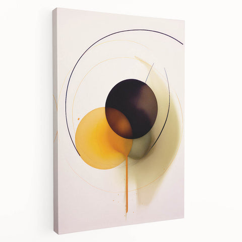 Abstract Electric Art - Modern Yellow and Black Canvas - Dynamic Decor