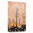 Abstract Electric Forest Art - Vibrant Pink and Orange Canvas Decor
