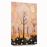 Abstract Electric Forest Art - Vibrant Pink and Orange Canvas Decor