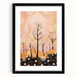 Abstract Electric Forest Art - Vibrant Pink and Orange Canvas Decor