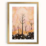 Abstract Electric Forest Art - Vibrant Pink and Orange Canvas Decor