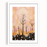Abstract Electric Forest Art - Vibrant Pink and Orange Canvas Decor