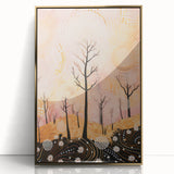 Abstract Electric Forest Art - Vibrant Pink and Orange Canvas Decor