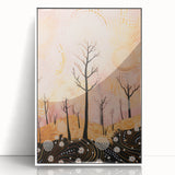 Abstract Electric Forest Art - Vibrant Pink and Orange Canvas Decor