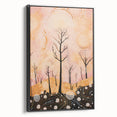 Abstract Electric Forest Art - Vibrant Pink and Orange Canvas Decor