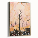 Abstract Electric Forest Art - Vibrant Pink and Orange Canvas Decor
