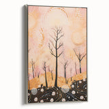Abstract Electric Forest Art - Vibrant Pink and Orange Canvas Decor