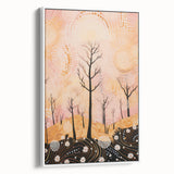 Abstract Electric Forest Art - Vibrant Pink and Orange Canvas Decor