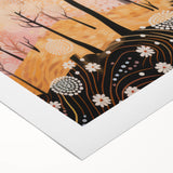 Abstract Electric Forest Art - Vibrant Pink and Orange Canvas Decor