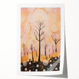 Abstract Electric Forest Art - Vibrant Pink and Orange Canvas Decor