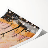 Abstract Electric Forest Art - Vibrant Pink and Orange Canvas Decor