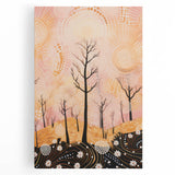Abstract Electric Forest Art - Vibrant Pink and Orange Canvas Decor