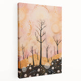 Abstract Electric Forest Art - Vibrant Pink and Orange Canvas Decor