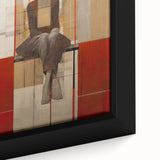 Abstract Electric Portrait Art - Modern Red and Beige Canvas Decor