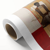 Abstract Electric Portrait Art - Modern Red and Beige Canvas Decor