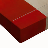 Abstract Electric Portrait Art - Modern Red and Beige Canvas Decor