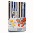 Modern Coastal Electric Art - Lobster and Lemon Canvas - Nautical Decor