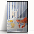 Modern Coastal Electric Art - Lobster and Lemon Canvas - Nautical Decor