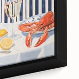 Modern Coastal Electric Art - Lobster and Lemon Canvas - Nautical Decor
