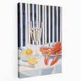 Modern Coastal Electric Art - Lobster and Lemon Canvas - Nautical Decor