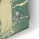 Serene Electric Coastal Art - Woman by the Sea Canvas - Minimal Decor