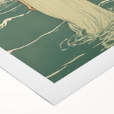 Serene Electric Coastal Art - Woman by the Sea Canvas - Minimal Decor