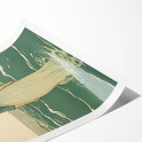 Serene Electric Coastal Art - Woman by the Sea Canvas - Minimal Decor