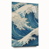 Electric Ocean Wave Art - Dynamic Blue Canvas Print - Coastal Decor