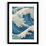Electric Ocean Wave Art - Dynamic Blue Canvas Print - Coastal Decor