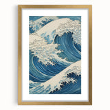 Electric Ocean Wave Art - Dynamic Blue Canvas Print - Coastal Decor