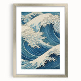 Electric Ocean Wave Art - Dynamic Blue Canvas Print - Coastal Decor